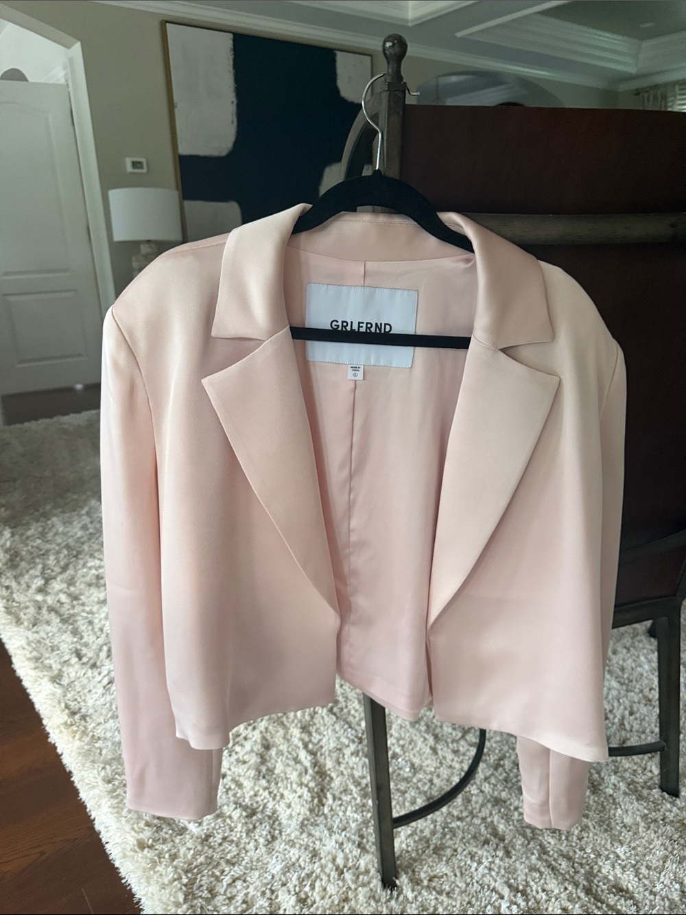 Like New GRLFRND Blush Cropped Blazer Jacket
